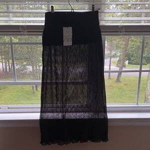 Zara Black Sheer Pencil Skirt